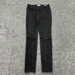 Frame Jeans Womens 27 Black Le Skinny De Jeanne Stretch Medium Wash Denim City